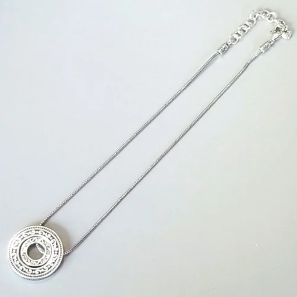 Brighton Central Park Silver Plated Scroll Halo Pendent Necklace - Picture 6 of 9